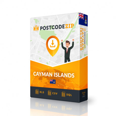 Ilhas Cayman, base de dados de localização, melhor ficheiro da cidade