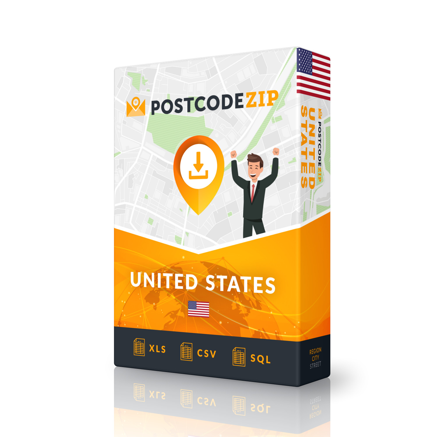 Postal code USA lists postal info csv excel format